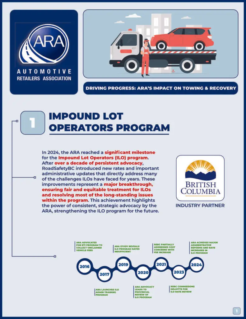 Impact of the ARA Towing & Recovery Division, page 1