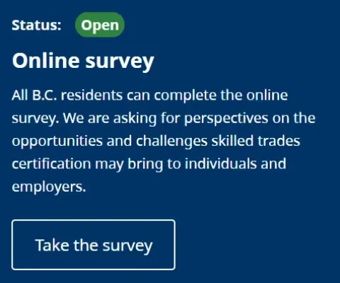 skilled trades certification survey